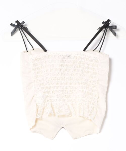 almo（アルモ）の「【LAMPOON】リボンキャミソール（キャミソール・レディース・ブラック/ベージュ/ホワイト・FREE）」の16枚目の写真