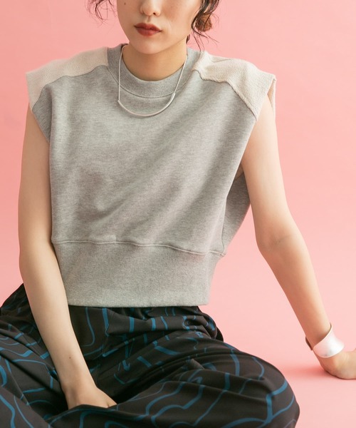 KBF（ケイビーエフ）の「ショルダータックスウェット（スウェット・レディース・ピンク/ネイビー/グレー・ONE）」の8枚目の写真