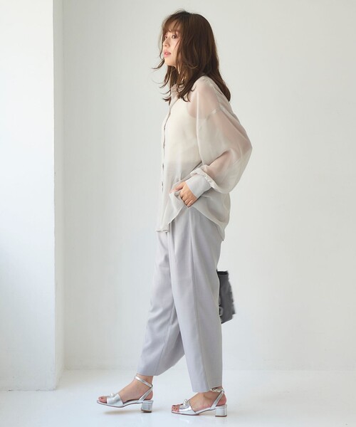 Feroux（フェルゥ）の「【洗える】セミワイド パンツ（その他パンツ・レディース・ベージュ系/ネイビー系/グレー系・1/2）」の9枚目の写真