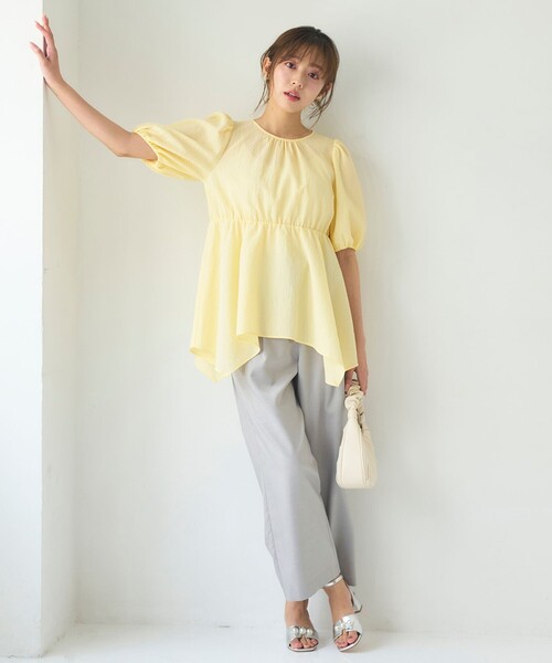 Feroux（フェルゥ）の「【洗える】セミワイド パンツ（その他パンツ・レディース・ベージュ系/ネイビー系/グレー系・1/2）」の11枚目の写真