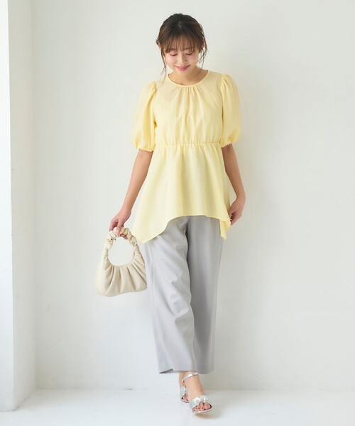 Feroux（フェルゥ）の「【洗える】セミワイド パンツ（その他パンツ・レディース・ベージュ系/ネイビー系/グレー系・1/2）」の12枚目の写真