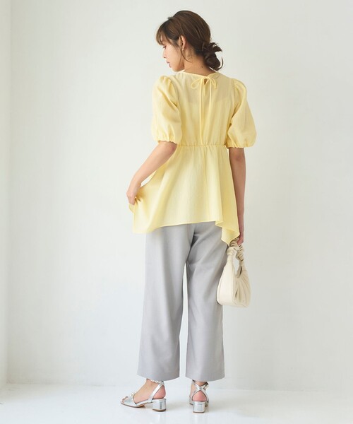 Feroux（フェルゥ）の「【洗える】セミワイド パンツ（その他パンツ・レディース・ベージュ系/ネイビー系/グレー系・1/2）」の14枚目の写真