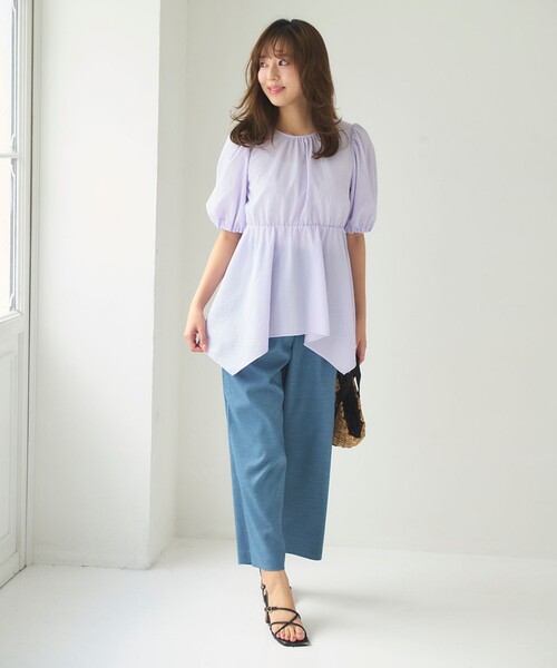 Feroux（フェルゥ）の「【洗える】セミワイド パンツ（その他パンツ・レディース・ベージュ系/ネイビー系/グレー系・1/2）」の15枚目の写真