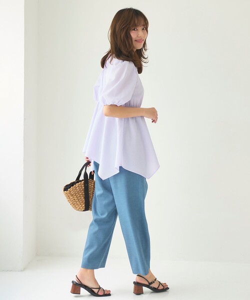 Feroux（フェルゥ）の「【洗える】セミワイド パンツ（その他パンツ・レディース・ベージュ系/ネイビー系/グレー系・1/2）」の16枚目の写真