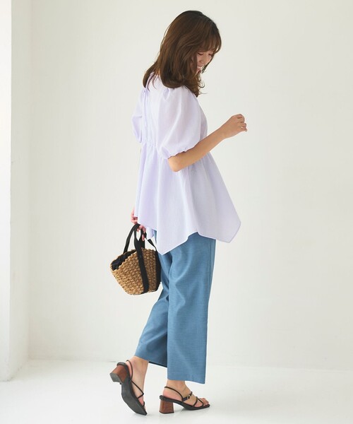 Feroux（フェルゥ）の「【洗える】セミワイド パンツ（その他パンツ・レディース・ベージュ系/ネイビー系/グレー系・1/2）」の17枚目の写真