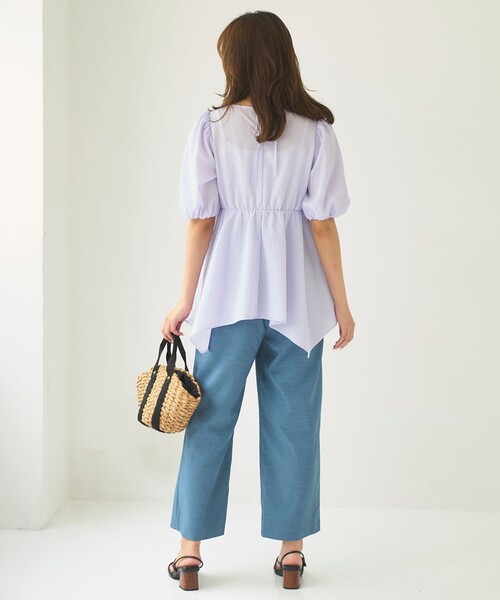 Feroux（フェルゥ）の「【洗える】セミワイド パンツ（その他パンツ・レディース・ベージュ系/ネイビー系/グレー系・1/2）」の18枚目の写真