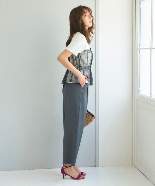 Feroux（フェルゥ）の「【洗える】セミワイド パンツ（その他パンツ・レディース・ベージュ系/ネイビー系/グレー系・1/2）」の20枚目の写真