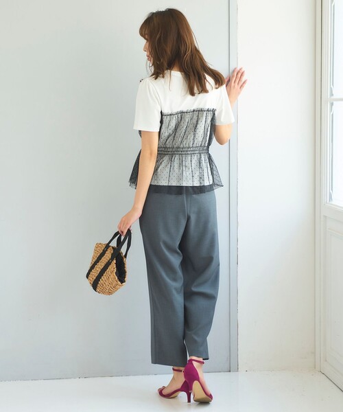 Feroux（フェルゥ）の「【洗える】セミワイド パンツ（その他パンツ・レディース・ベージュ系/ネイビー系/グレー系・1/2）」の21枚目の写真