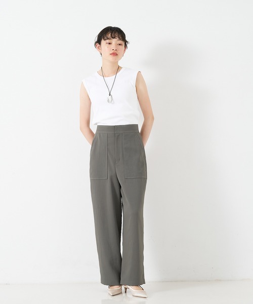 qualite scape（カリテ スケープ）の「リブノースリーブトップ（Tシャツ/カットソー・レディース・ホワイト/ブラック/ブラウン/イエロー・フリー）」の12枚目の写真