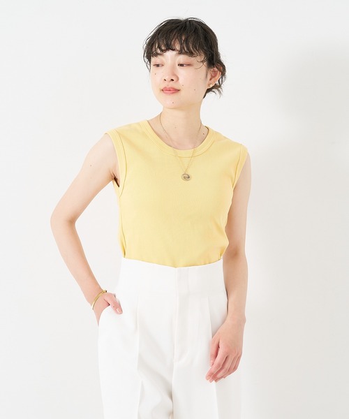 セール】フロントラッフルノースリーブブラウス（シャツ