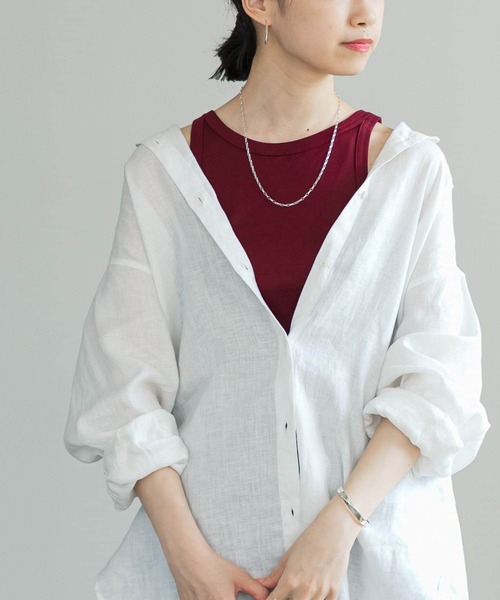 URBAN RESEARCH（アーバンリサーチ）の「『MADE IN JAPAN』アメリカンスリーブタンクトップ（タンクトップ・レディース・ベージュ/ボルドー/ピンク/オフホワイト・FREE）」の4枚目の写真