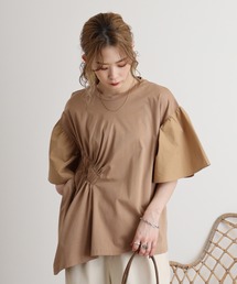 A.N.L アシメギャザーカットソー