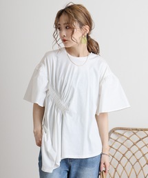 A.N.L アシメギャザーカットソー