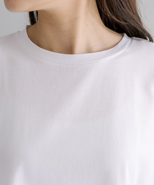 PUAL CE CIN（ピュアルセシン）の「裾ラウンド万能Tシャツ（Tシャツ/カットソー・レディース・オフホワイト/ブラック系/チャコールグレー/ベージュ/ブラウン系/サックスブルー・FREE）」の10枚目の写真
