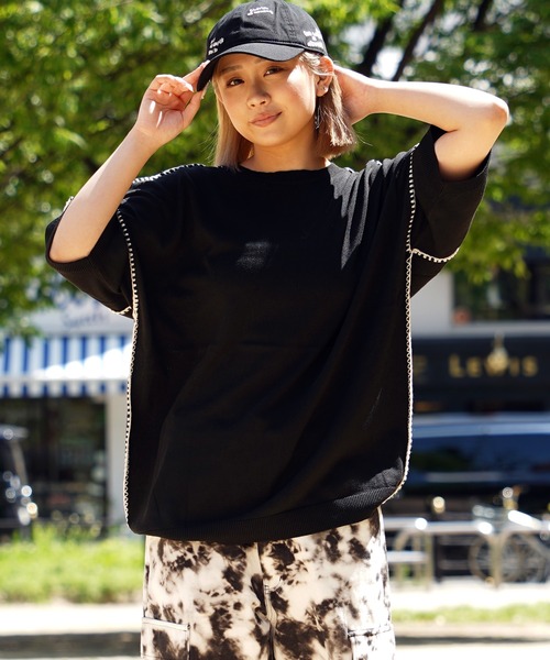 正規代理店 セール】【unisex】ブラインドステッチ サマーニット / 半袖 レディースウェア