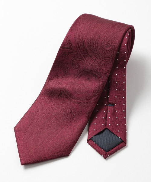 MEN'S BIGI（メンズビギ）の「シャドーペイズリー柄シルクネクタイ（ネクタイ・メンズ・ネイビー/ボルドー/シルバー/ターコイズブルー・FREE）」の4枚目の写真