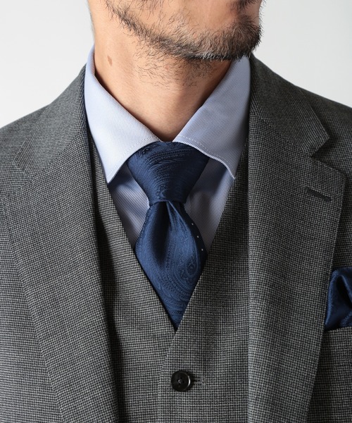 MEN'S BIGI（メンズビギ）の「シャドーペイズリー柄シルクネクタイ（ネクタイ・メンズ・ネイビー/ボルドー/シルバー/ターコイズブルー・FREE）」の7枚目の写真