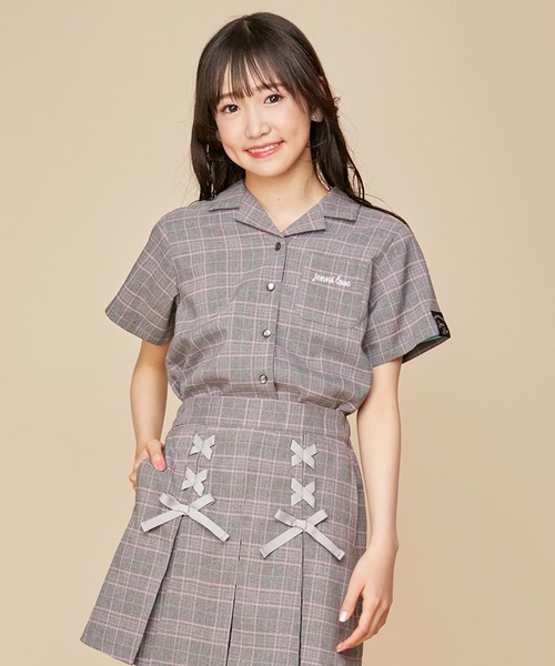 JENNI love（ジェニィラブ）の「チェック柄オープンカラーシャツ