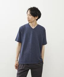 MEN'S MELROSE（メンズメルローズ）の「シュリンクジャガードVネックTシャツ（Tシャツ/カットソー・メンズ）」