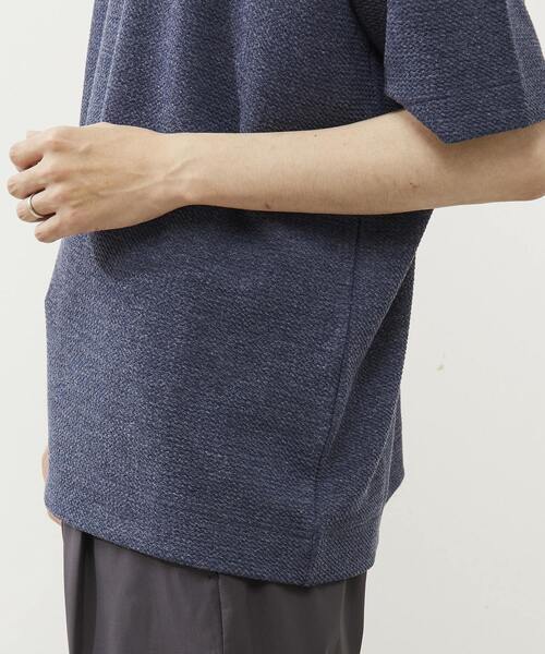 MEN'S MELROSE(メンズメルローズ)の「シュリンクジャガードVネックTシャツ(Tシャツ/カットソー・メンズ・ミント/ネイビー/ホワイト・2/3/4)」の19枚目の写真