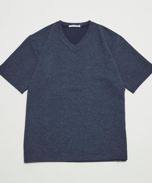 MEN'S MELROSE(メンズメルローズ)の「シュリンクジャガードVネックTシャツ(Tシャツ/カットソー・メンズ・ミント/ネイビー/ホワイト・2/3/4)」の12枚目の写真