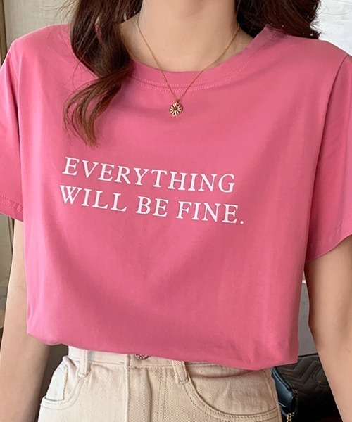 COCOMOMO(ココモモ)の「ロゴTシャツ クルーネック半袖T コットン100%(Tシャツ/カットソー・レディース・ブラック/ホワイト/ブラウン/ピンク/ブルー/グレー・M/L)」の16枚目の写真