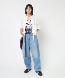 美品！RNA ライトオンスデニムタックパンツ S R-3252 RNA（アールエヌエー）の「R3252 ライトオンスデニムタック