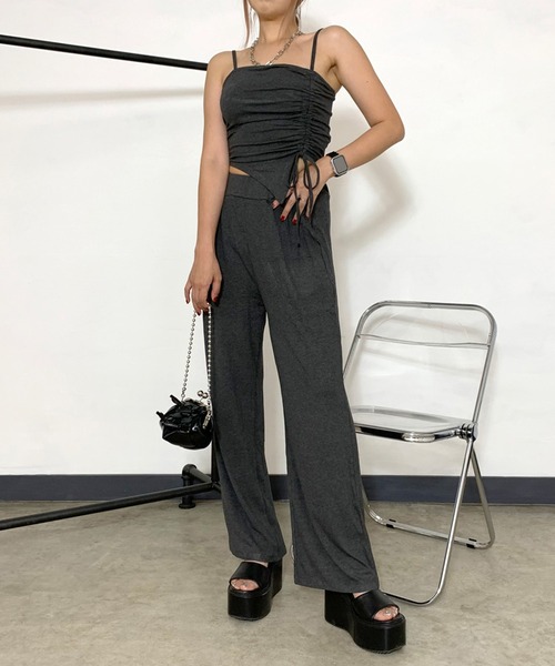 non-hedge（ノンヘッジ）の「サイドドロストアシメトップスパンツセットアップ（セットアップ・レディース・チャコールグレー/ブラック/ライトグレー/ブラウン・FREE）」の8枚目の写真