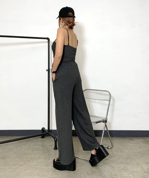 non-hedge（ノンヘッジ）の「サイドドロストアシメトップスパンツセットアップ（セットアップ・レディース・チャコールグレー/ブラック/ライトグレー/ブラウン・FREE）」の9枚目の写真