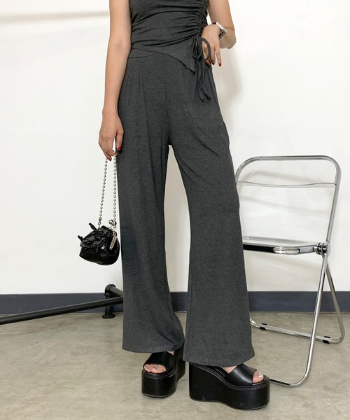 non-hedge（ノンヘッジ）の「サイドドロストアシメトップスパンツセットアップ（セットアップ・レディース・チャコールグレー/ブラック/ライトグレー/ブラウン・FREE）」の16枚目の写真