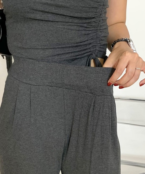 non-hedge（ノンヘッジ）の「サイドドロストアシメトップスパンツセットアップ（セットアップ・レディース・チャコールグレー/ブラック/ライトグレー/ブラウン・FREE）」の17枚目の写真
