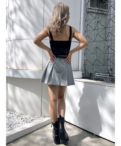 GYDA（ジェイダ）の「コルセットデザインベロアビスチェ（キャミソール・レディース・ブラック/オフホワイト・FREE）」の10枚目の写真