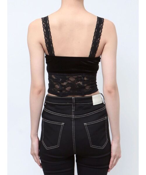 GYDA（ジェイダ）の「コルセットデザインベロアビスチェ（キャミソール・レディース・ブラック/オフホワイト・FREE）」の13枚目の写真