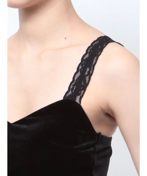 GYDA（ジェイダ）の「コルセットデザインベロアビスチェ（キャミソール・レディース・ブラック/オフホワイト・FREE）」の15枚目の写真