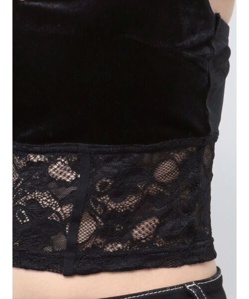 GYDA（ジェイダ）の「コルセットデザインベロアビスチェ（キャミソール・レディース・ブラック/オフホワイト・FREE）」の16枚目の写真