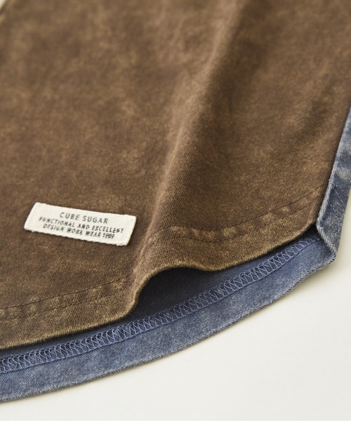 CUBE SUGAR（キューブシュガー）の「リメイク風切替ドルマンスリーブ7分袖Tシャツ（Tシャツ/カットソー・レディース・チャコールグレー/グレー/マルチ/パープル・M）」の21枚目の写真