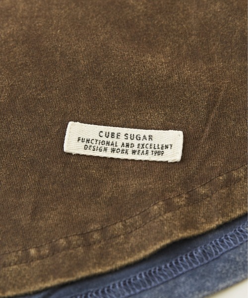 CUBE SUGAR（キューブシュガー）の「リメイク風切替ドルマンスリーブ7分袖Tシャツ（Tシャツ/カットソー・レディース・チャコールグレー/グレー/マルチ/パープル・M）」の20枚目の写真