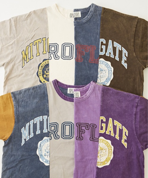 CUBE SUGAR（キューブシュガー）の「リメイク風切替ドルマンスリーブ7分袖Tシャツ（Tシャツ/カットソー・レディース・チャコールグレー/グレー/マルチ/パープル・M）」の16枚目の写真