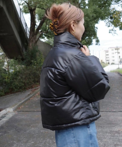 セール】《hideka select》メタリック中綿ジャケット / 軽量 フェイク