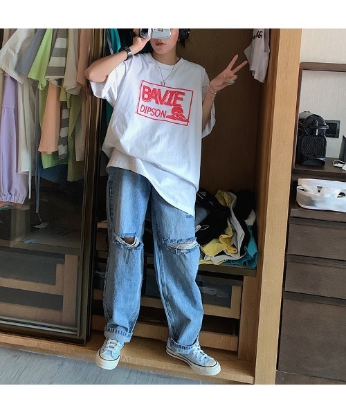 DEVICE(デバイス)の「BOXデザイン グラフィック プリント カラー 半袖 Tシャツ(Tシャツ/カットソー・レディース・ブラック/ホワイト・FREE)」の6枚目の写真