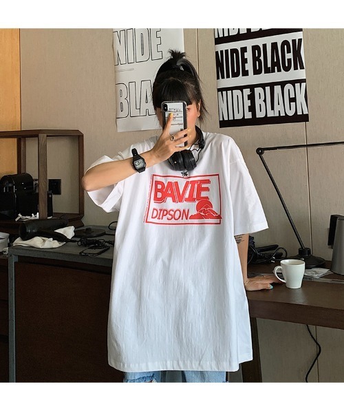 DEVICE(デバイス)の「BOXデザイン グラフィック プリント カラー 半袖 Tシャツ(Tシャツ/カットソー・レディース・ブラック/ホワイト・FREE)」の12枚目の写真