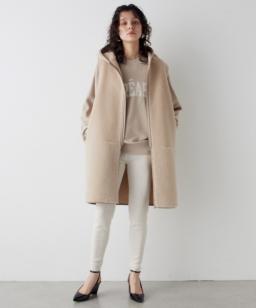 THE PAUSE（ザ ポーズ）の「【THE PAUSE】ボアフードロングジレ（ベスト・レディース・ライトベージュ/サンドベージュ/チャコールグレー・FREE）」の9枚目の写真
