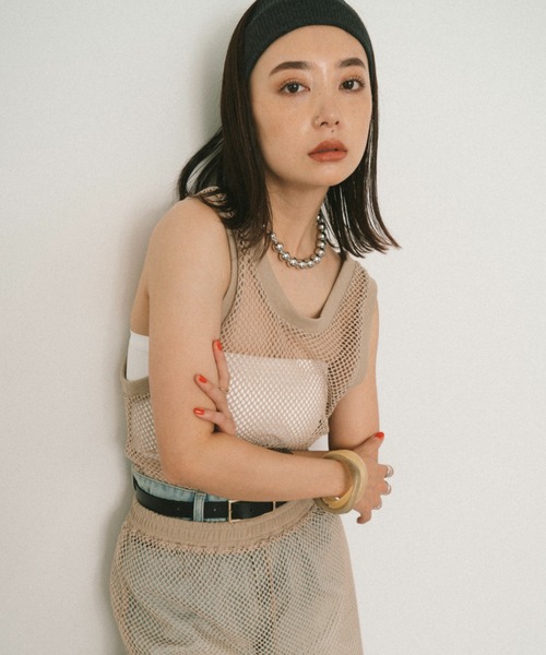 HANNE(アン)の「メッシュタンク(タンクトップ・レディース・ブラック/ベージュ/ホワイト・FREE)」の5枚目の写真