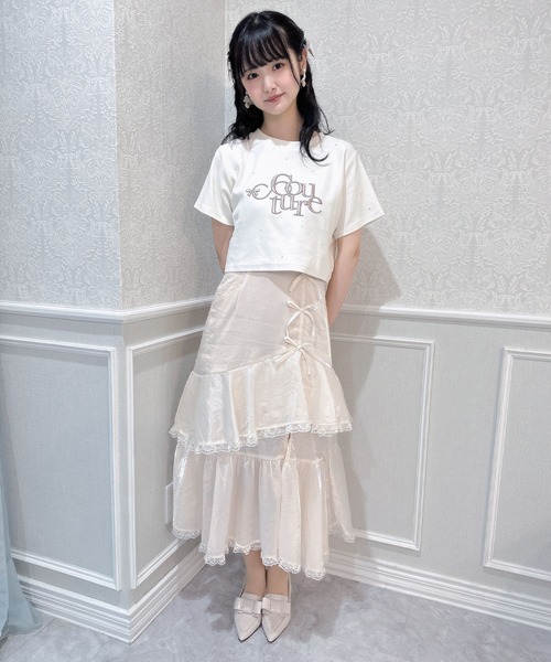 couture BY ROJITA(クチュールバイロジータ)の「ラッフルロングスカート(スカート・レディース・ピンクベージュ/ブラック/ブルー・FREE)」の13枚目の写真