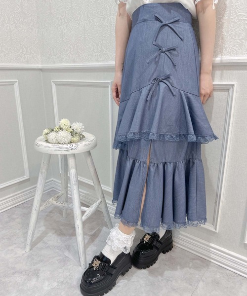 couture BY ROJITA(クチュールバイロジータ)の「ラッフルロングスカート(スカート・レディース・ピンクベージュ/ブラック/ブルー・FREE)」の20枚目の写真