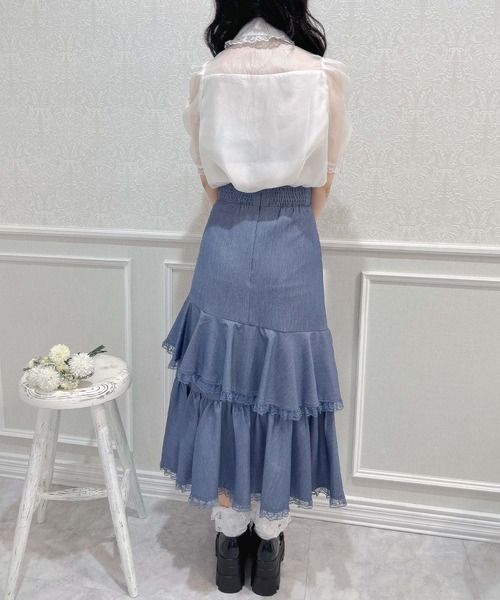 couture BY ROJITA(クチュールバイロジータ)の「ラッフルロングスカート(スカート・レディース・ピンクベージュ/ブラック/ブルー・FREE)」の15枚目の写真