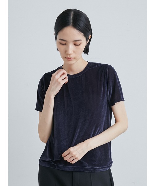 新品未使用 MIESROHE シアーベロアコンパクトT ネイビー MIESROHE（ミースロエ）の「ベロアコンパクトTシャツ（Tシャツ