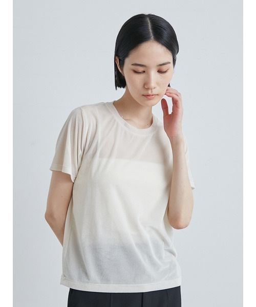 新品未使用タグ付き　MIESROHE ミースロエ　ベロアコンパクトＴシャツ シアーベロアコンパクトT（カットソー/Tシャツ）｜MIESROHE