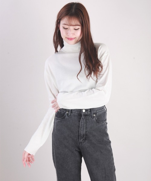 WESTSEA（ウエストシー）の「12G シープカシミヤタッチ 天竺タートルネックニット（ニット/セーター・メンズ・ブラウン/チャコール/ブルーグレー/ライラック/グレイッシュベージュ/ブラック/オフホワイト・M/XL/L）」の18枚目の写真
