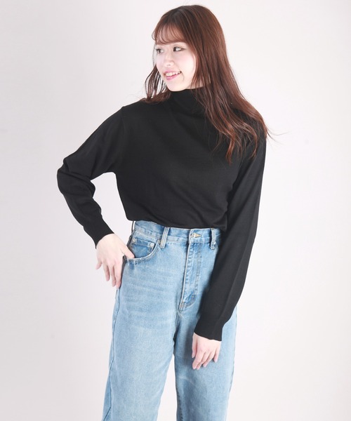 WESTSEA（ウエストシー）の「12G シープカシミヤタッチ 天竺タートルネックニット（ニット/セーター・メンズ・ブラウン/チャコール/ブルーグレー/ライラック/グレイッシュベージュ/ブラック/オフホワイト・M/XL/L）」の22枚目の写真